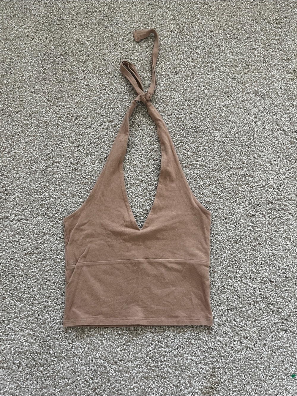 Hollister Brown Halter Open Back Top Size Medium